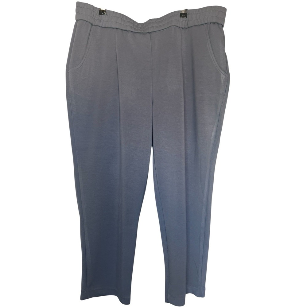 EZY Wear by CH1 Pull On Slim Leg Ankle Length Size 1X Steel Blue NWT Soft Pocket